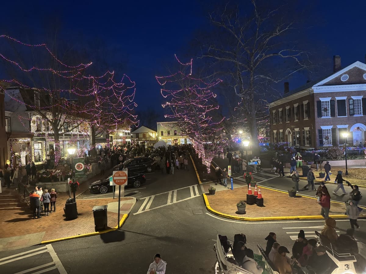 Dahlonega, Georgia main street holiday lights